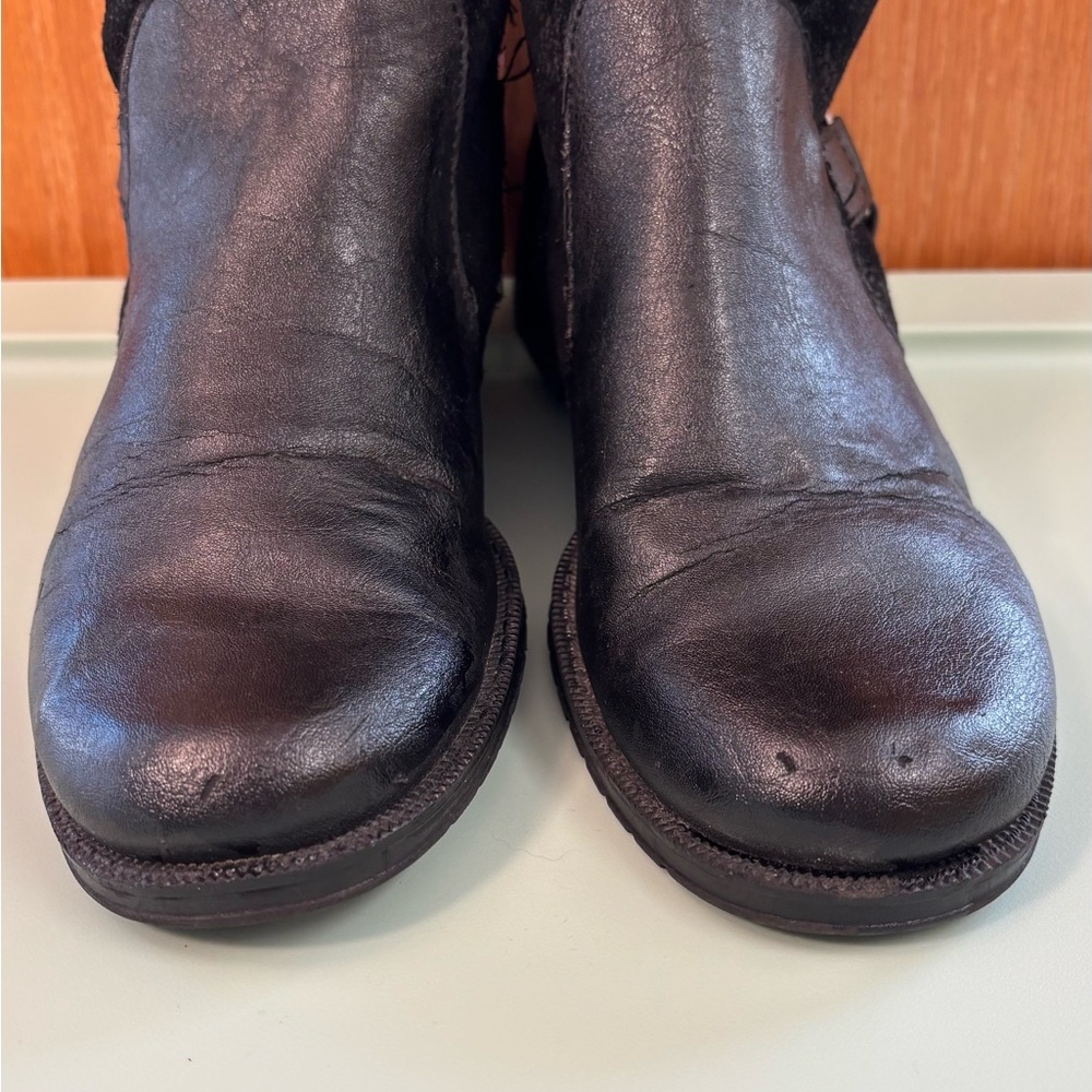 Aerosoles Outrider strap buckle Riding boots Black short booties shoes - Picture 5 of 12